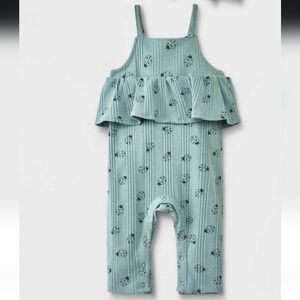 Grayson Mini Baby Girls' Ladybug Romper with Headband - Green 18M